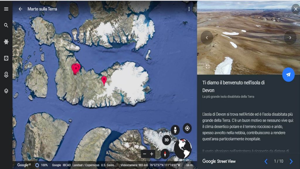 "Marte sulla Terra". Esplorare l'isola di Devon con Google Earth