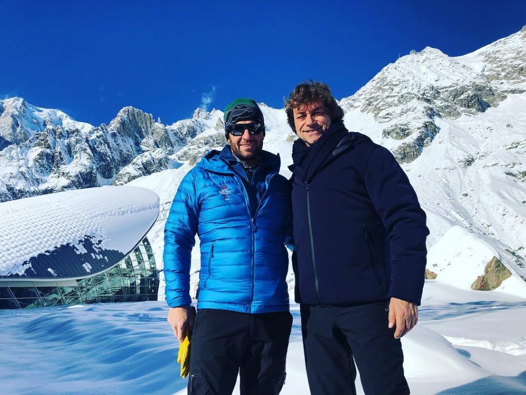 Alberto Angela durante la giornata in compagnia delle guide alpine di Courmayeur - Foto FB Società Guide Alpine di Courmayeur