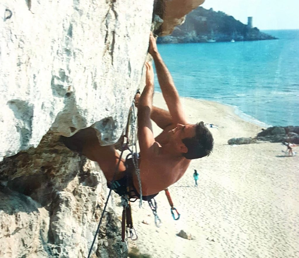 Giulio Scoppola in arrampicata