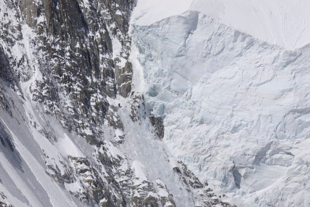 Durante la discesa. Foto Edmond Joyeusaz