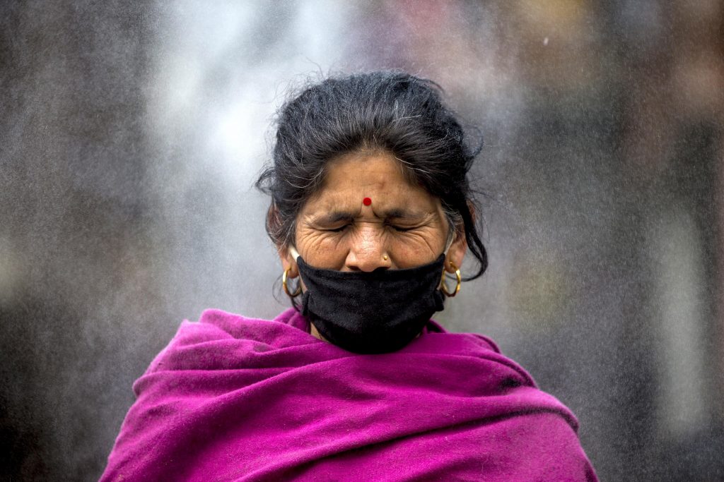 Kathmandu durante il lockdown. Foto @ ANSA EPA/NARENDRA SHRESTHA