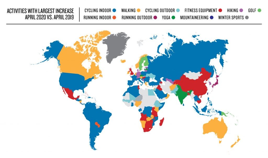 Attività sportive che hanno mostrato il maggior incremento nell