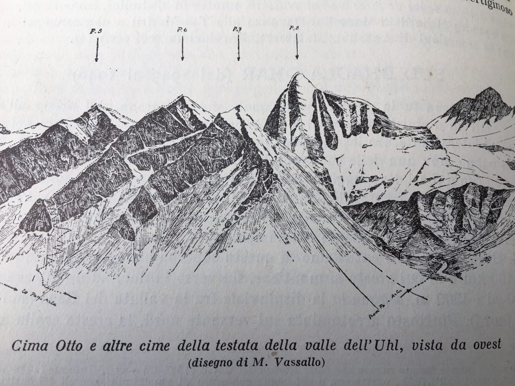 Disegno tratto dal libro “Alpinismo Italiano nel Mondo”