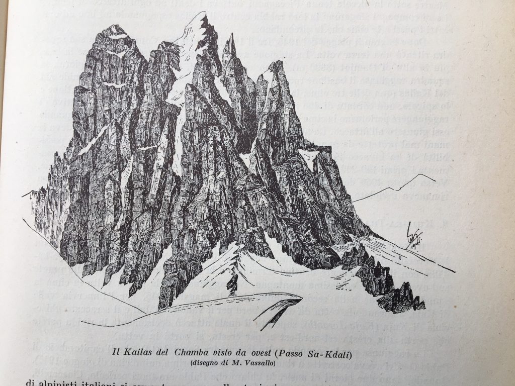Disegno tratto dal libro “Alpinismo Italiano nel Mondo”