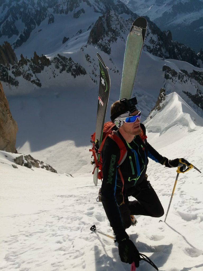 Denis in salita. Foto archivio Denis Trento