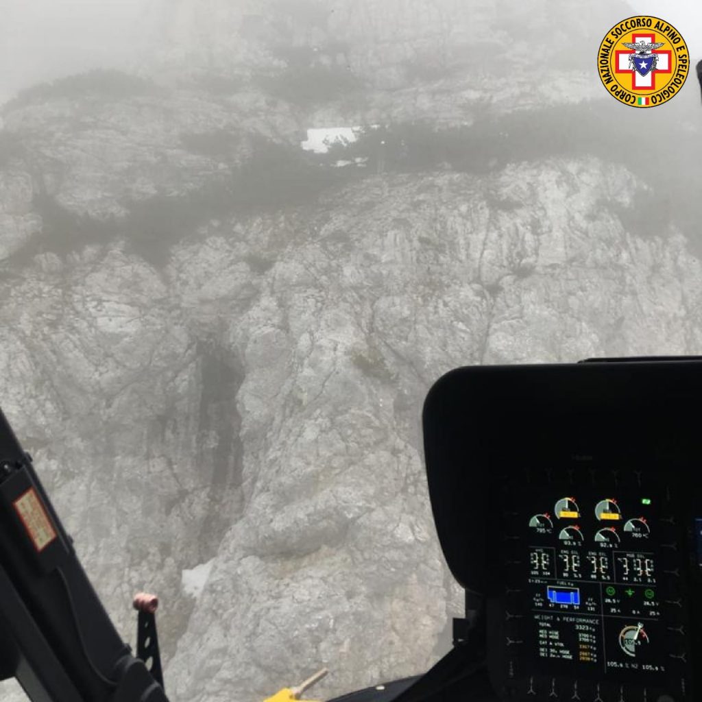 Intervento sulla ferrata Fiamme Gialle - Soccorso Alpino e Speleologico Veneto