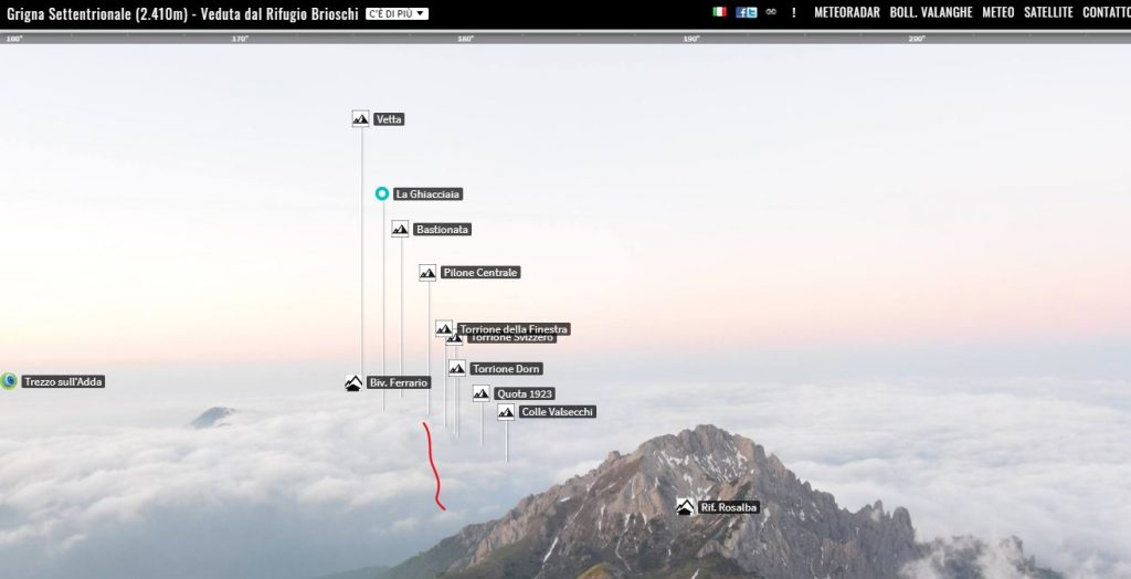 La webcam del rifugio Brioschi come si presenta dopo essere stata ruotata