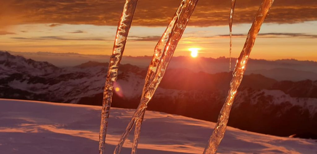 Tramonto dal rifugio Vioz - Foto FB Rifugio Vioz