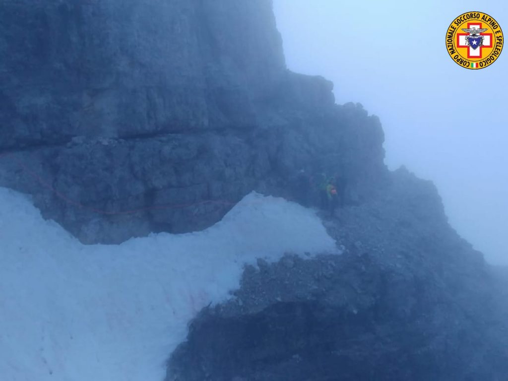 Condizioni di visibilità sulla Cima Grande - Foto CNSAS Veneto