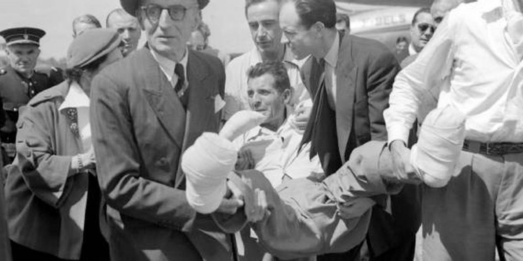 Maurice Herzog al rientro in Francia