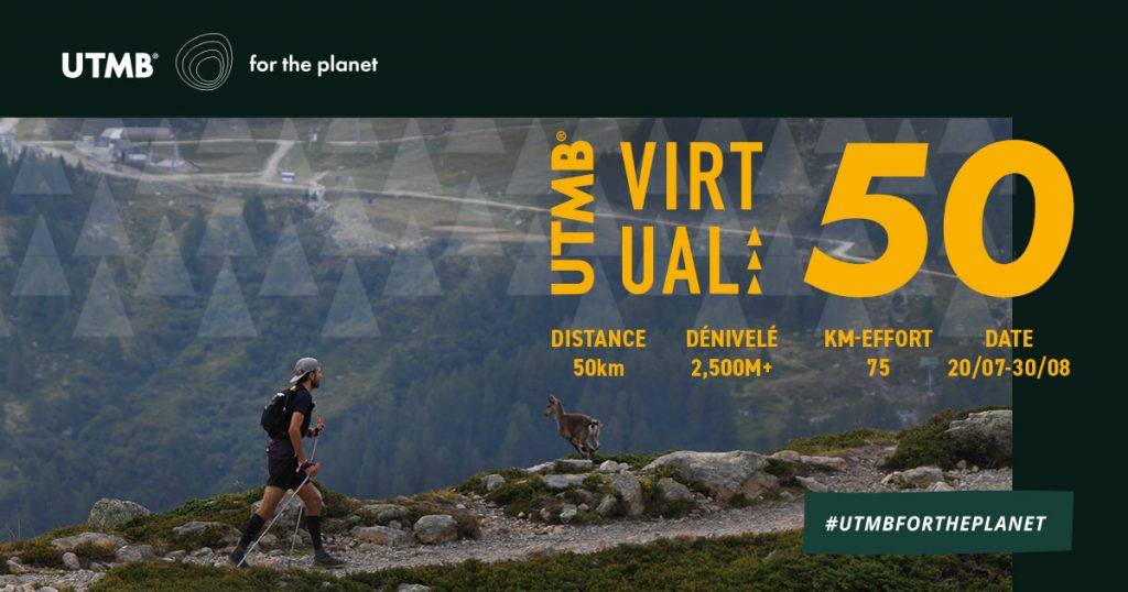 UTMB ® virtuale 50. La corsa virtuale più accessibile di UTMB ® for the Planet. 50 km e 2500 m di dislivello positivo - Foto FB Ultra Trail du Mont Blanc - UTMB