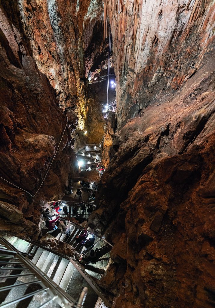 L’immensa Grotta Gigante in FVG: 98,50 metri di altezza e 365mila metri cubi di vo- lume. È situata presso l’omonimo borgo di Sgonico e risale a 10 milioni di anni fa. Foto @ F. gallina / FVG