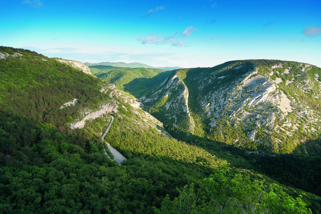 Solcata dall’omonimo torrente, l’unico corso d’acqua superficiale di questa zona carsica, la Val Rosandra (Dolina Glinšcˇice in sloveno) appare un luogo selvaggio di una bellezza
primordiale, e dal 1996
è riserva naturale. Foto @ Daniele Iurissevich
