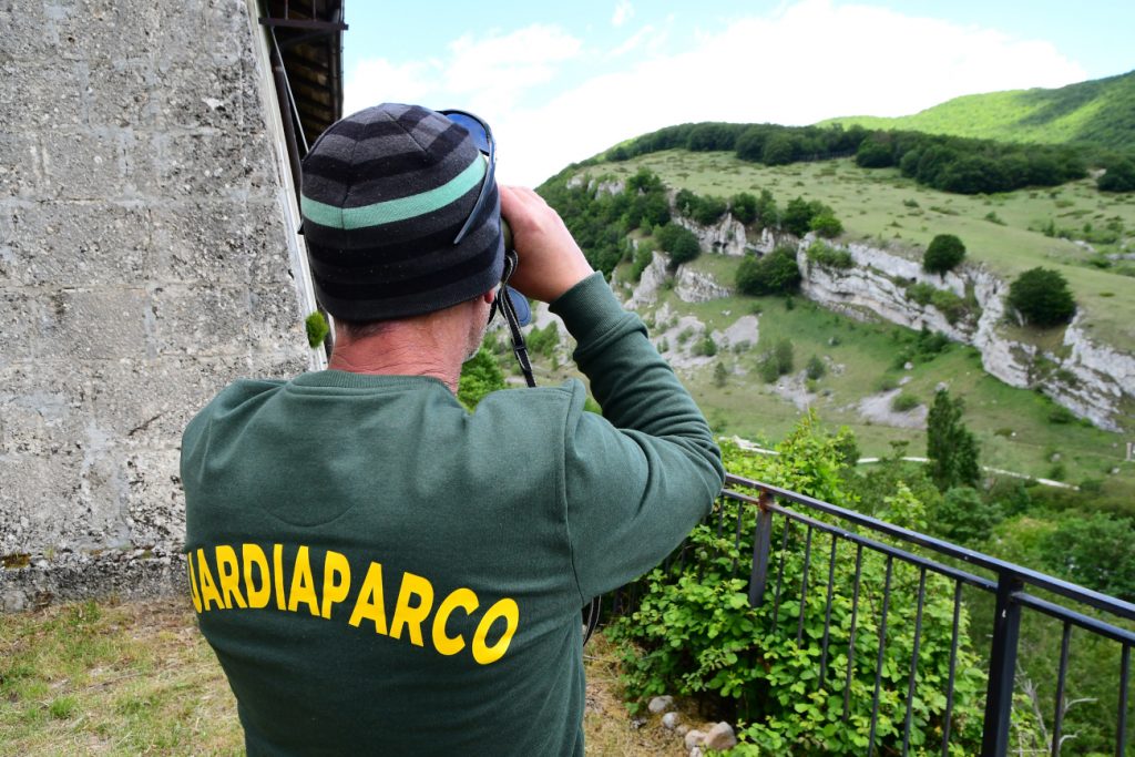 Un guardiaparco davanti all