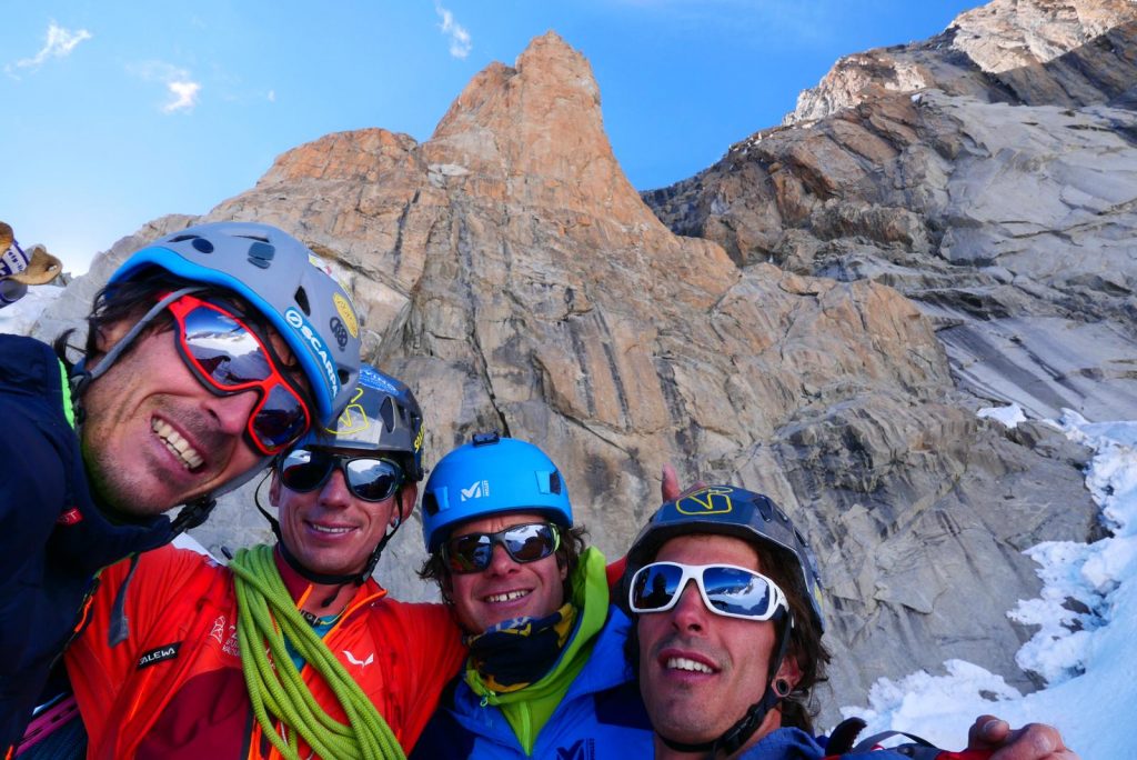 Da sinistra Matteo Della Bordella, François Cazzanelli, Francesco Ratti e Isaïe Maquignaz.