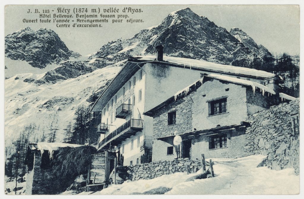 L’Hôtel Bellevue di Fiéry d’Ayas, per anni gestito da Benjamin.