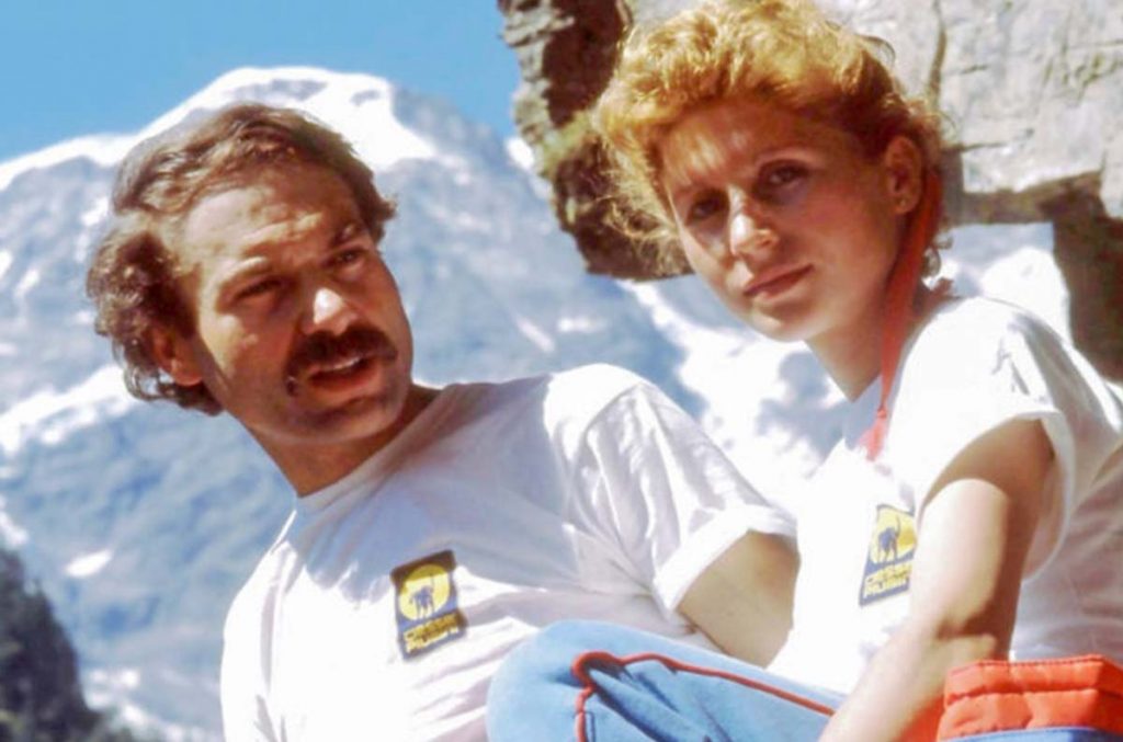 Renato Casarotto con la moglie Goretta.