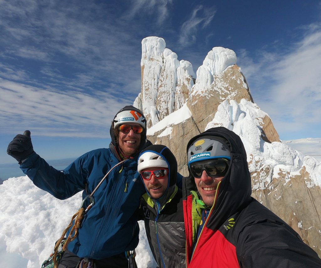 Matteo Bernasconi, Matteo Pasquetto e Matteo Della Bordella nella stagione 2020 in Patagonia. Foto Facebook Matteo Pasquetto
