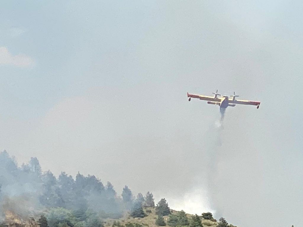 Canadair in azione - Foto ANSA/ GERMANA D