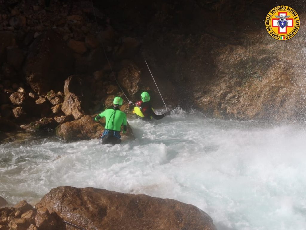 Intervento presso le Cascate di Fanes - Foto CNSAS Veneto