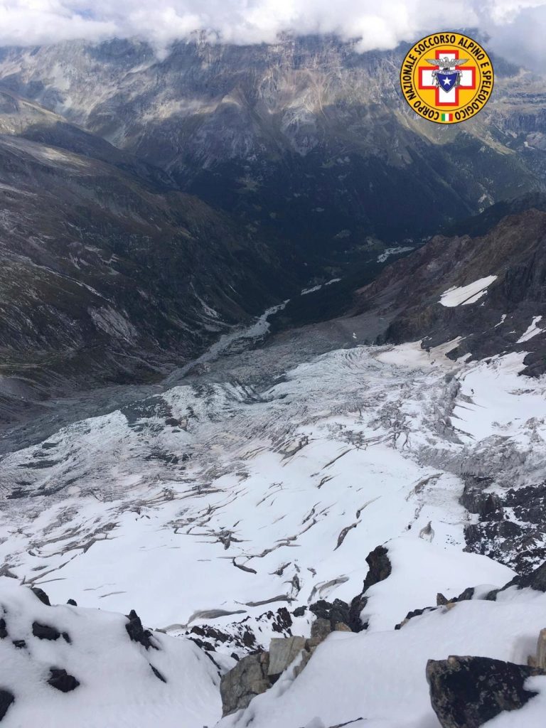 Intervento sul Monte Disgrazia - Foto FB Soccorso Alpino e Speleologico Lombardia - CNSAS