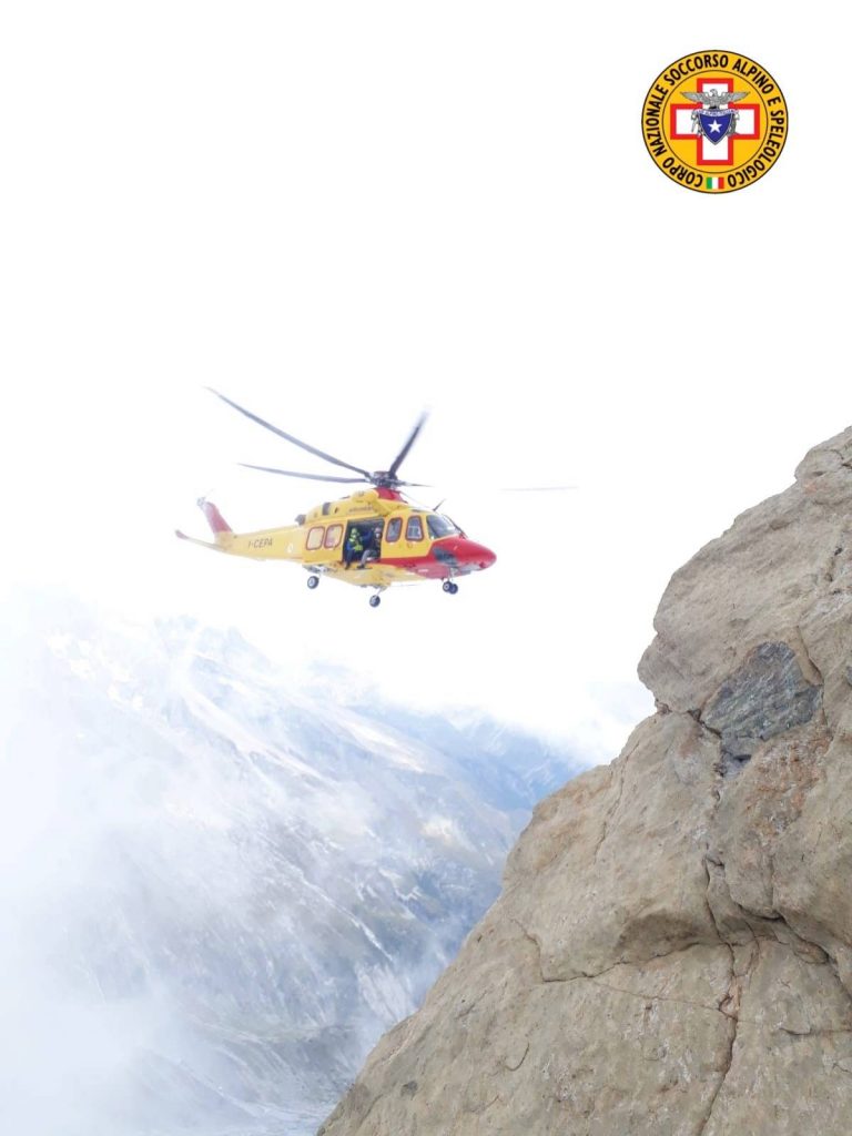 Intervento sul Monte Disgrazia - Foto FB Soccorso Alpino e Speleologico Lombardia - CNSAS