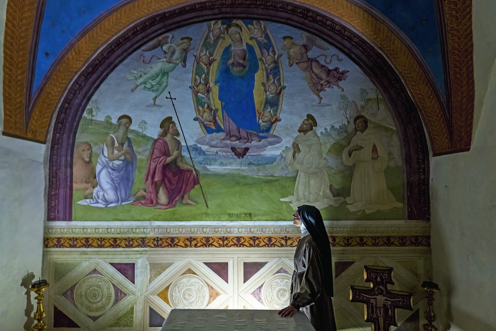 La cappella di San Girolamo nel convento francescano
di San Martino a Trevi, città meta della 12a tappa della Via del Sud, che porta da Roma ad Assisi. Foto @ Regione Umbria