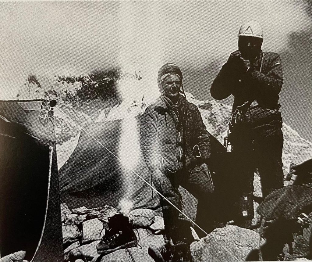 Renato Casarotto con Da Polenza nel 1976