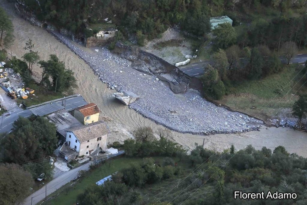 Colle di Tenda devastato dalla furia delle acque del Roya - Foto FB LIMET Ph. Florent Adamo