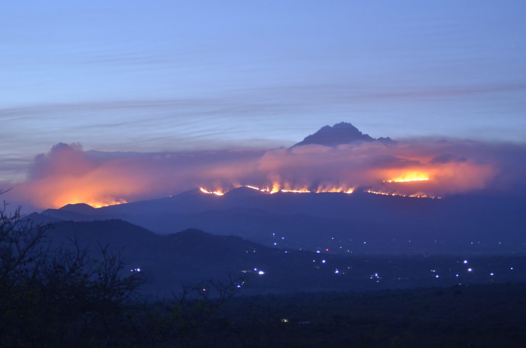 Fiamme sul Kilimanjaro - Foto ANSA Ph. Thomas Becker/dpa