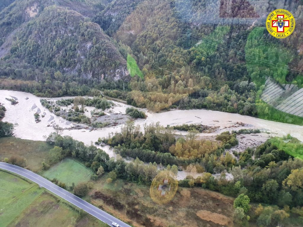 Valle Gesso (Cn) durante le operazioni di questa mattina. Foto @ CNSAS Piemonte