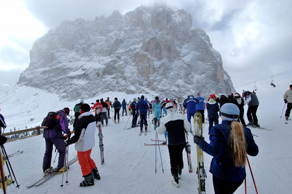 Sciatori al Piz Sella (Val Gardena)