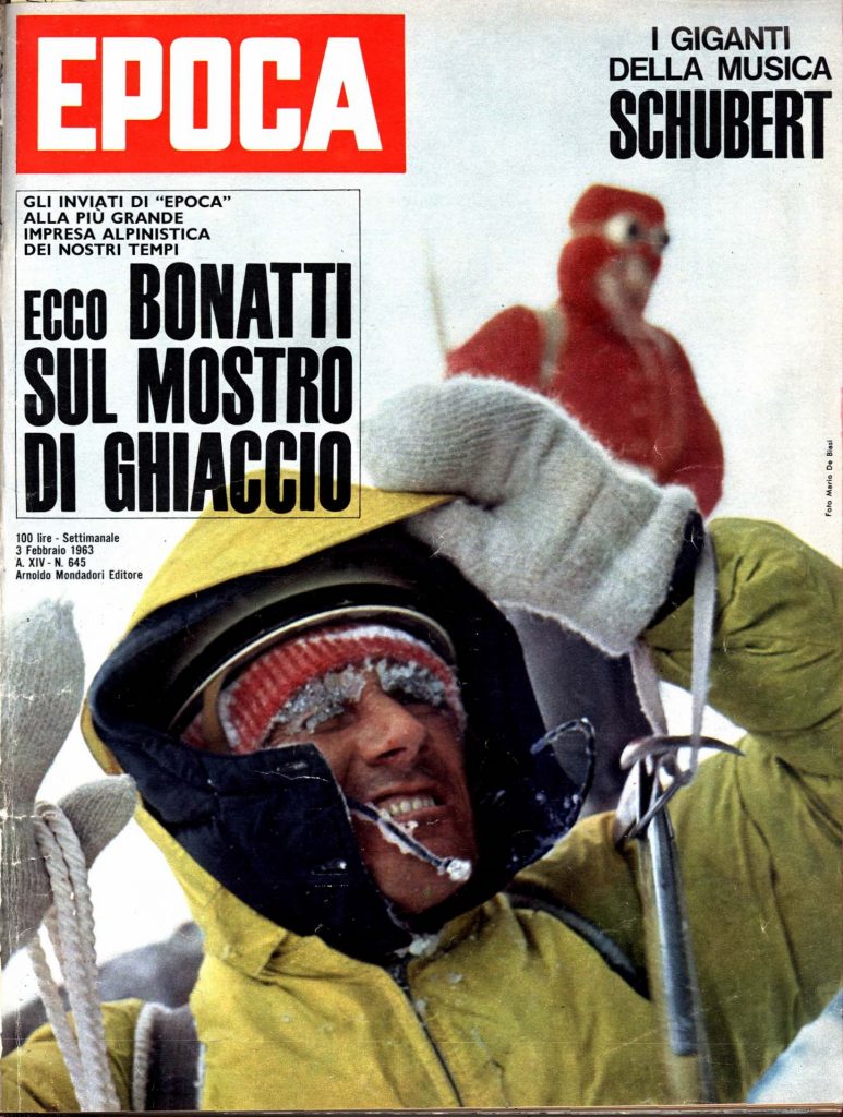 La copertina del settimanale Epoca (3 febbraio 1963) dedicata alla prima invernale della Cassin sulla nord delle Grandes Jorasses.