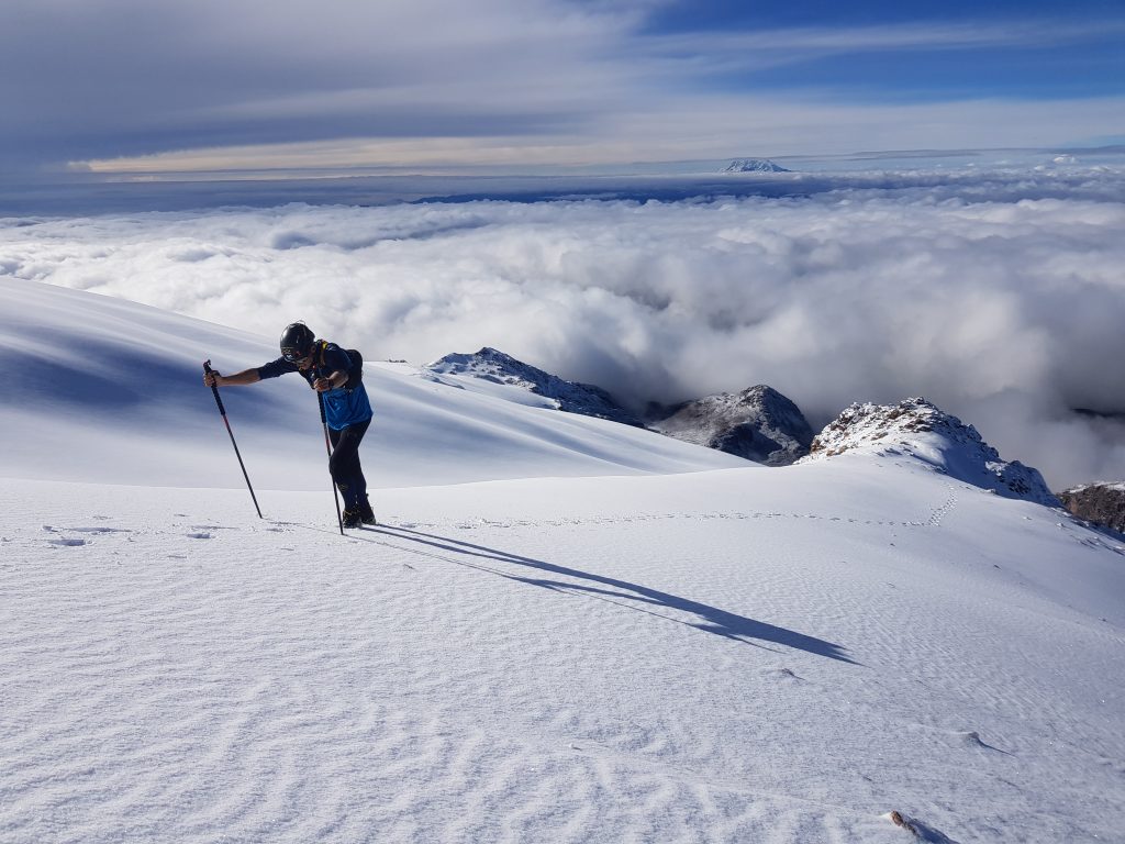 Karl durante la salita. Foto archivio Karl Egloff
