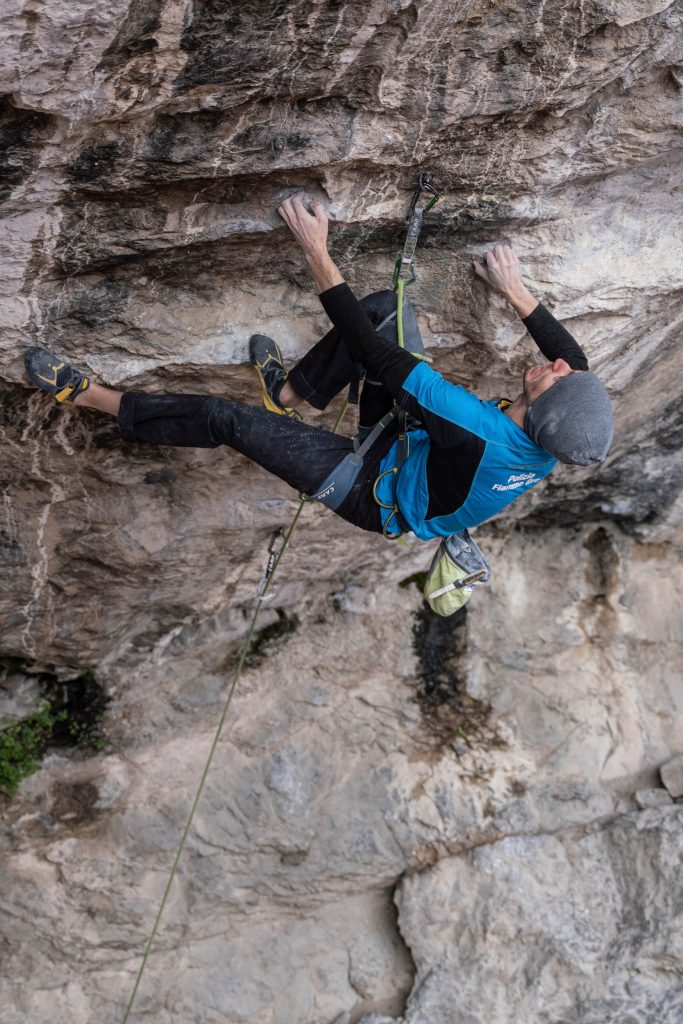Stafano Ghisolfi impegnato su "Erebor". Foto archivio Stefano Ghisolfi