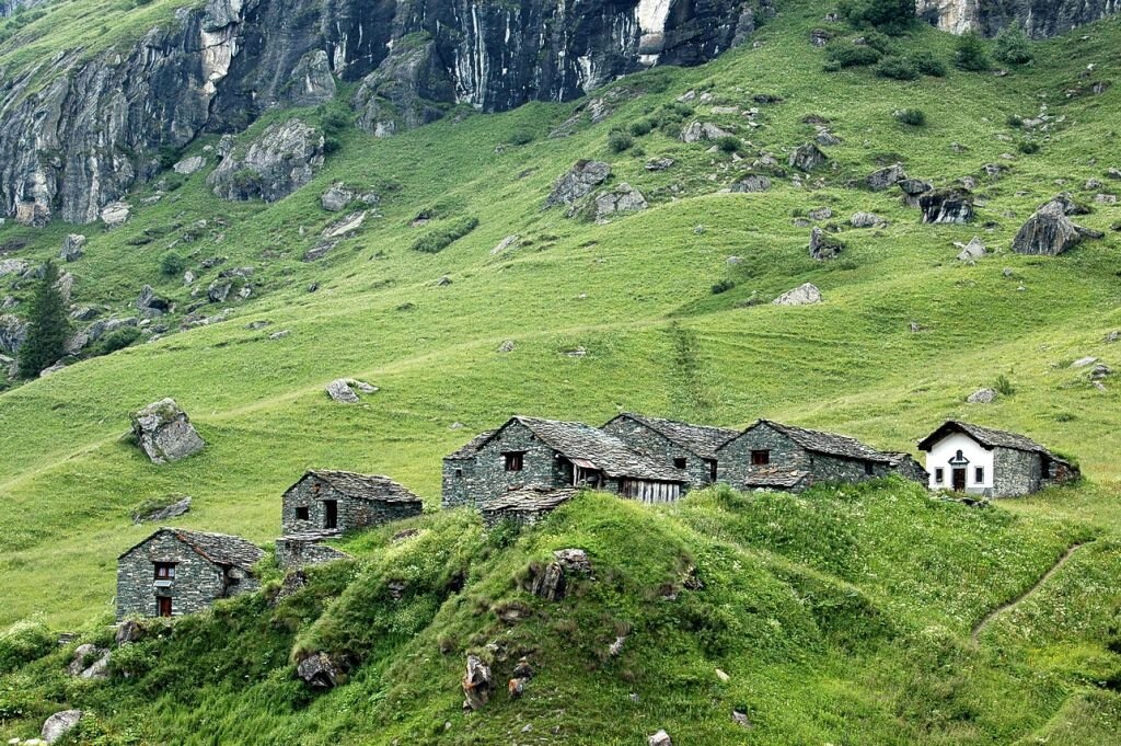 Insediamento Walser in Località Pianmisura, Alagna Valsesia. Foto @ tampe via wikimedia commons