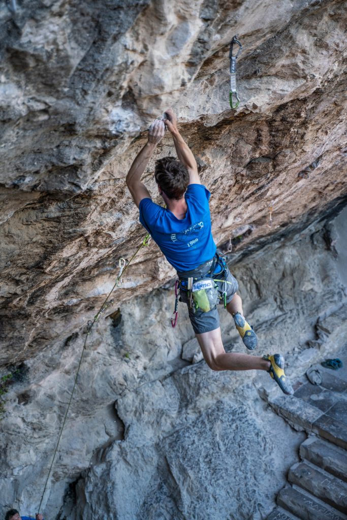 Stafano Ghisolfi impegnato su "Erebor". Foto archivio Stefano Ghisolfi