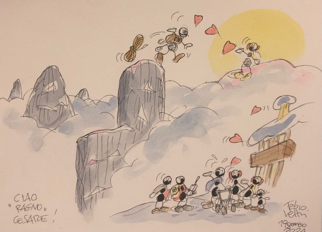 Il saluto a Cesare Maestri delle formiche di Fabio Vettori