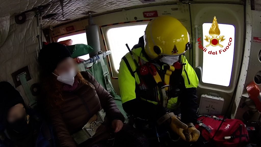 Evacuazione in elicottero - Foto Vigilidelfuoco.tv