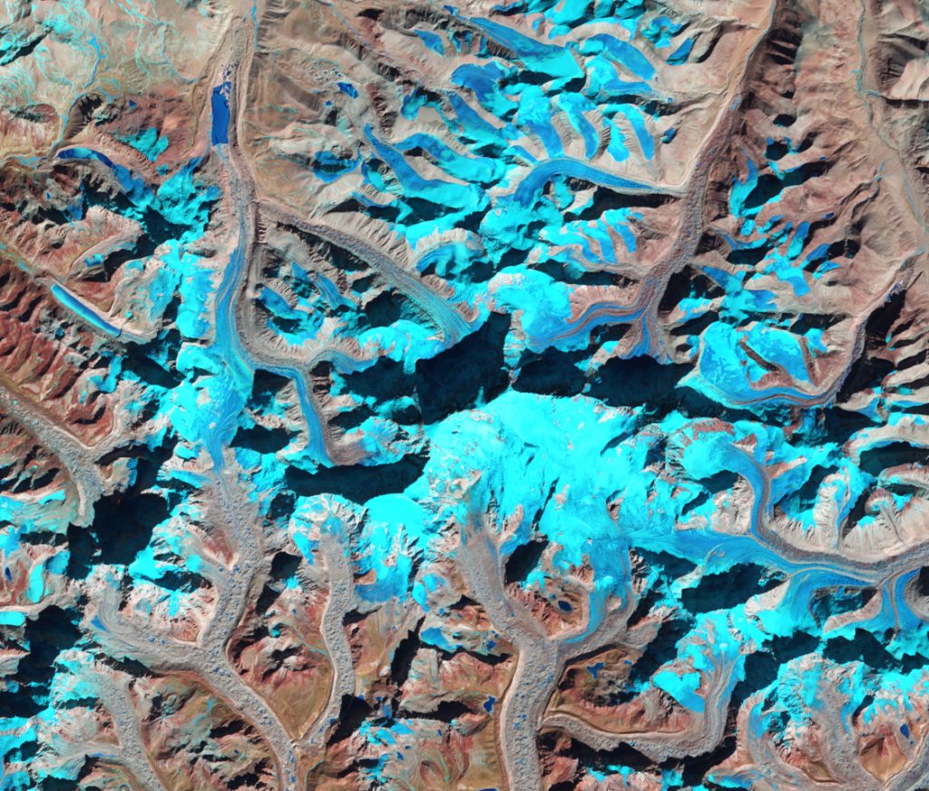 Ghiacciai zona Cho Oyu, gennaio 2021 - Foto NASA