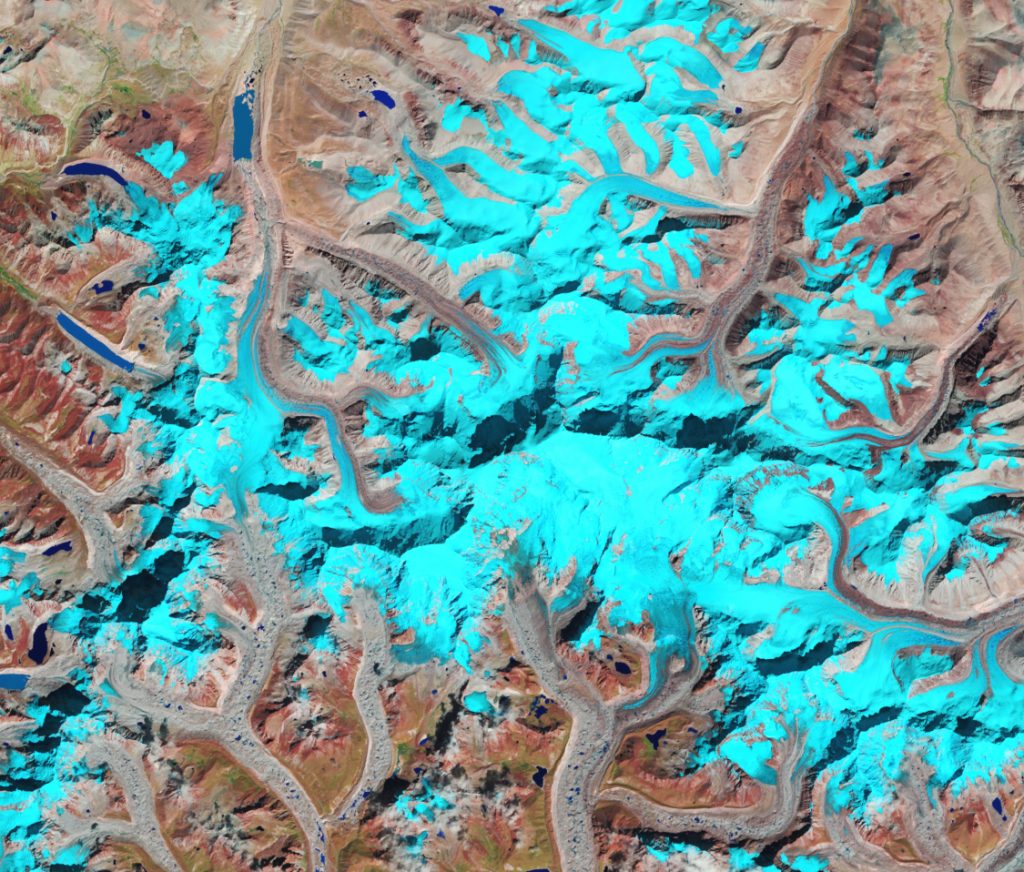 Ghiacciai zona Cho Oyu, ottobre 2020 - Foto NASA