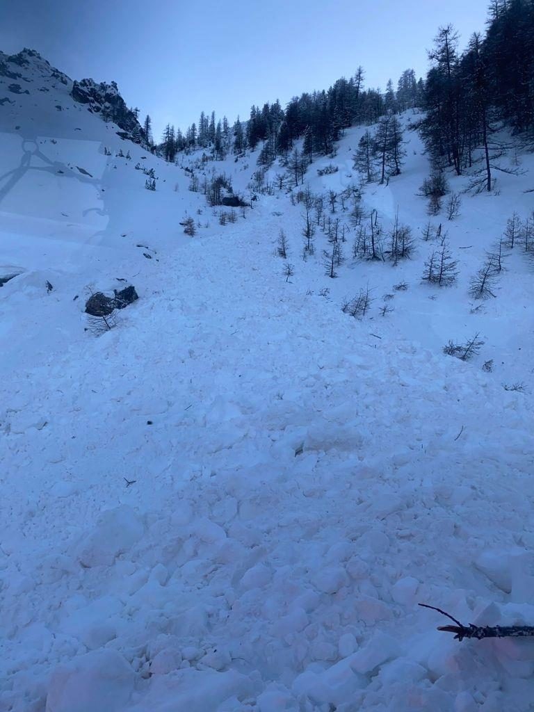 La valanga che ha travolto Cimenti e Negri. Foto @ CNSAS