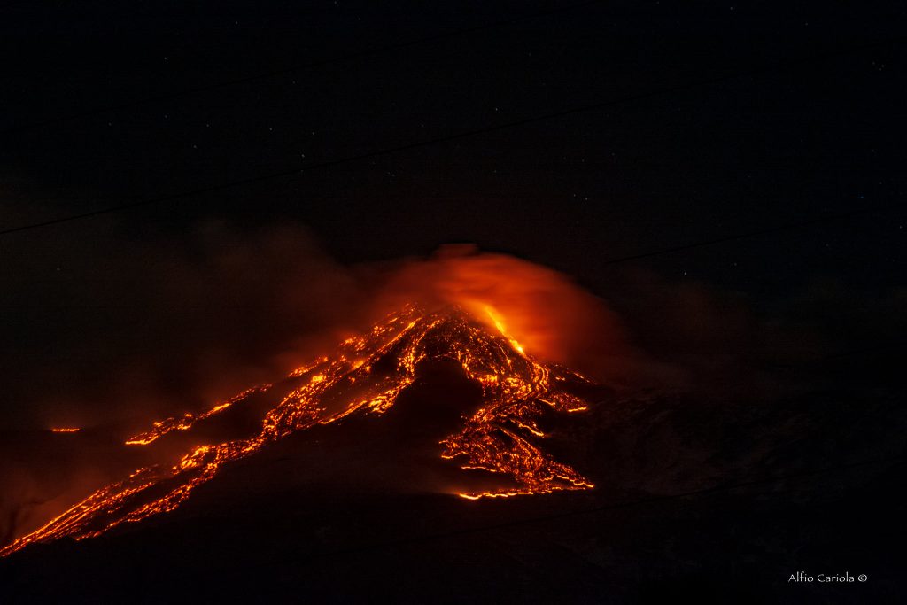 Colata da Sud-Est, 16/02/2021 da Fornazzo - Foto FB Alfio Cariola