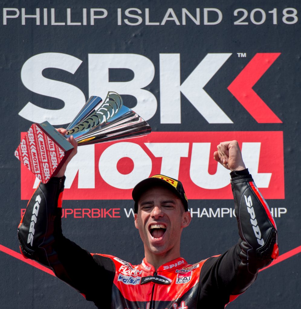 Marco vittorioso ai tempi della Superbike 2018)