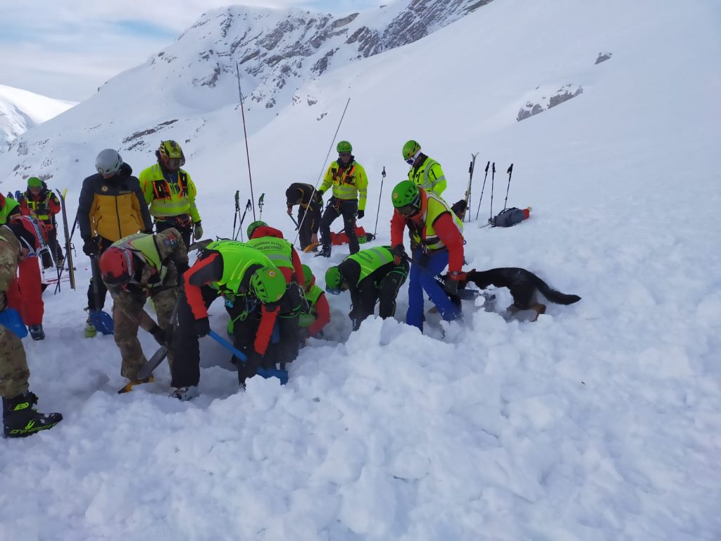 Ricerche sul Velino lo scorso febbraio