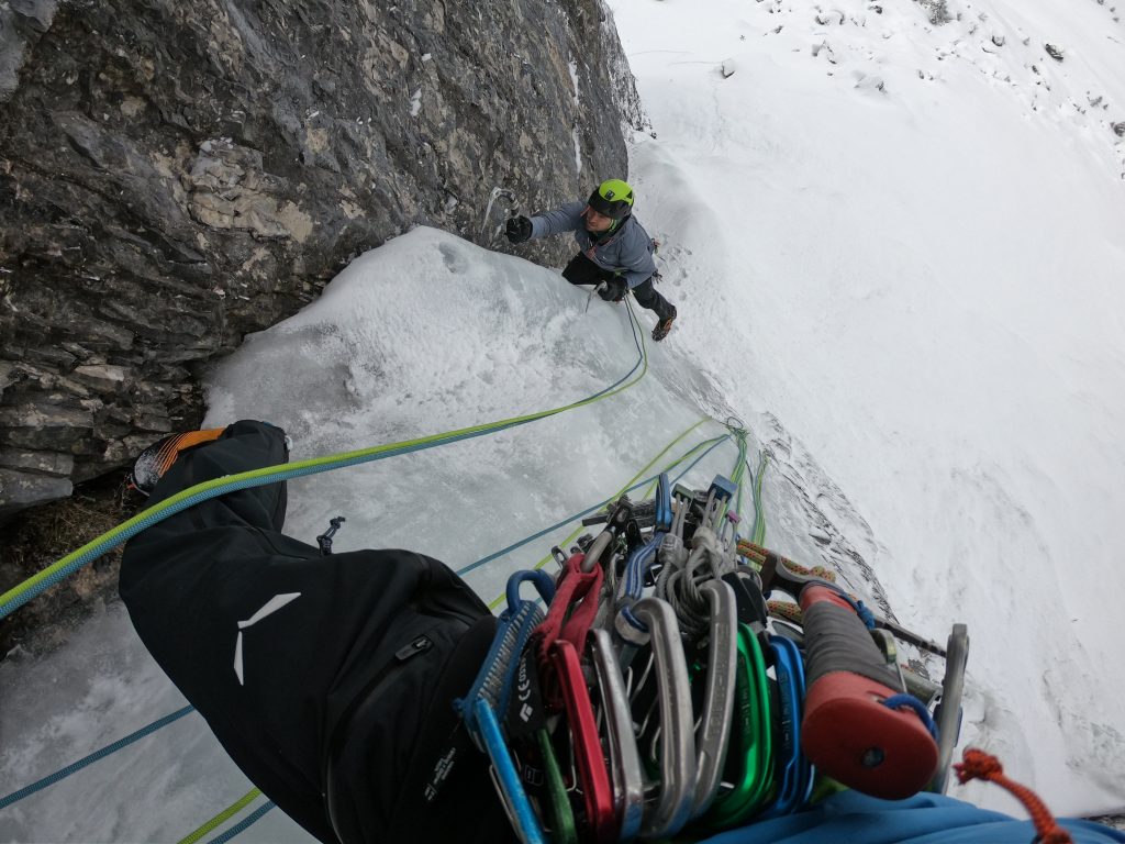 Durante la salita di "Eremit". Foto archivio Simon Messner