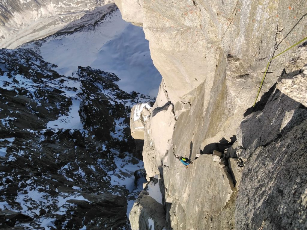 Pilastro Sud-Ovest del Petit Dru - Foto FB Korra Pesce