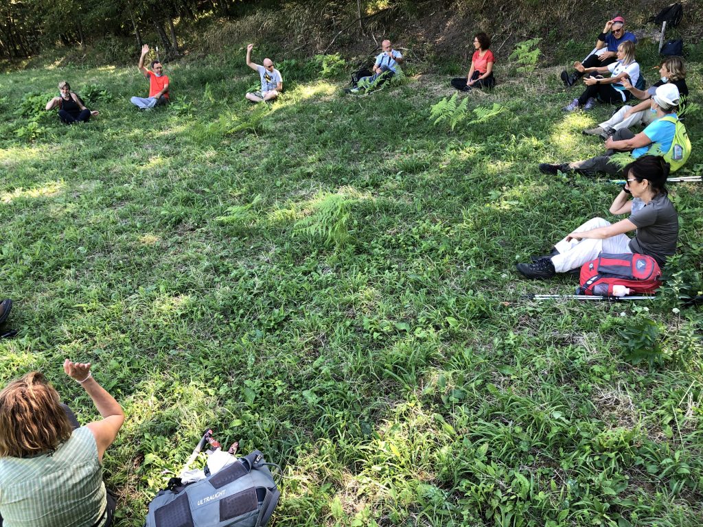 Un momento della sessione a Monte Duro. L