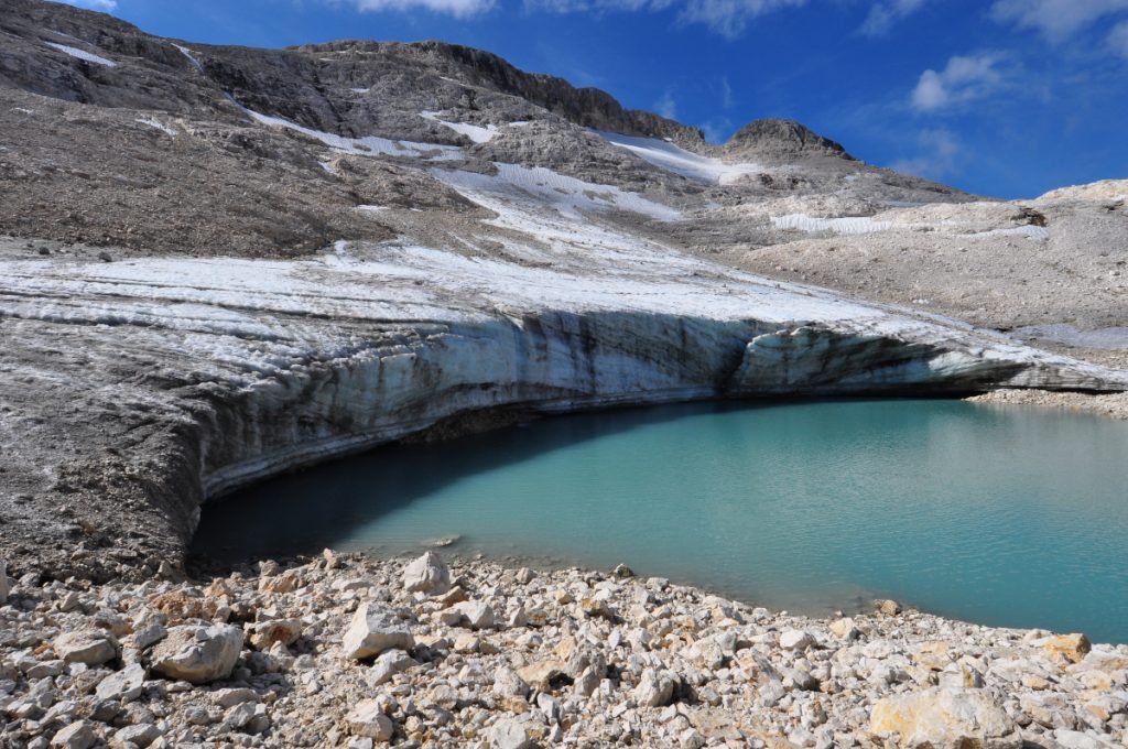 Pale di San Martino, ghiacciaio e Lago della Fradusta