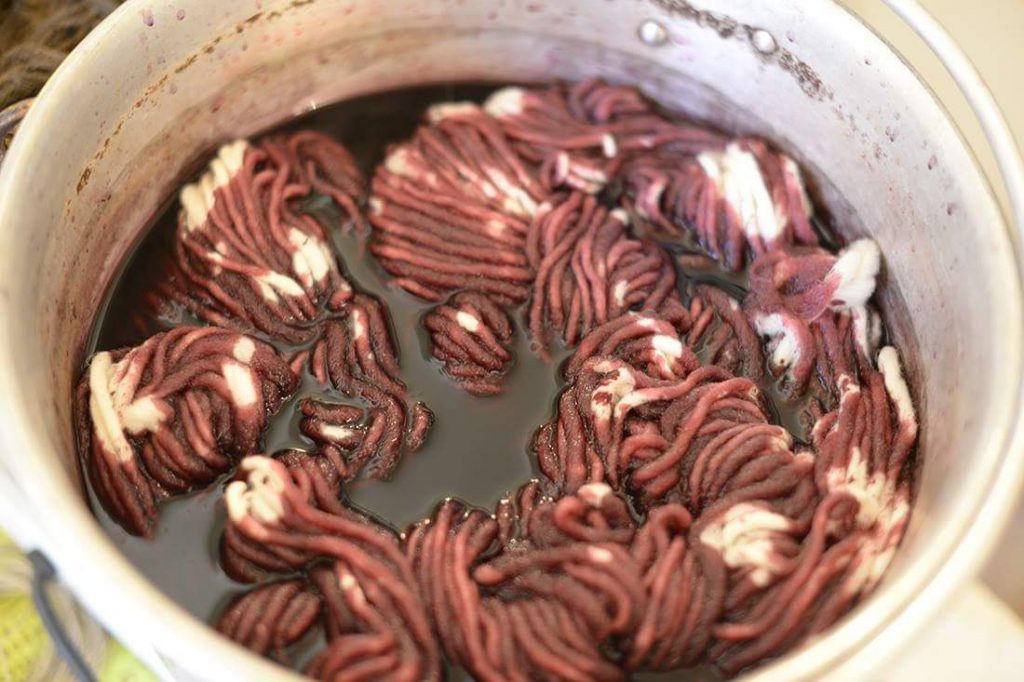 Tintura della lana con il Montepulciano d